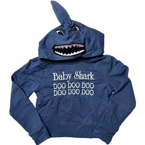 Wild Child Baby Shark Embroidered Pullover Hoodie Sweatshirt in Blue Boy’s 2T